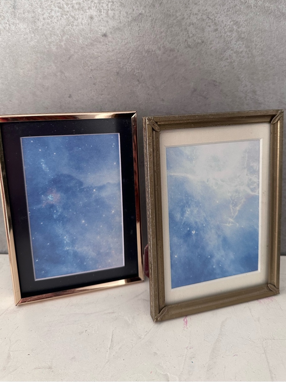 2 Vintage MCM GOLD METAL Frame Picture Photo FITS 5X7 4X6 MAT